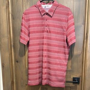 Adidas Striped Red Golf Shirt